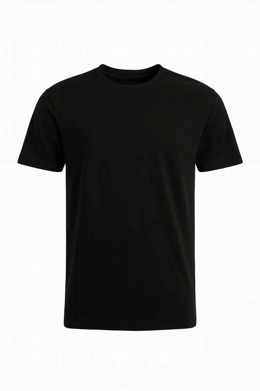 Classic Black Crewneck Fitted T-Shirt