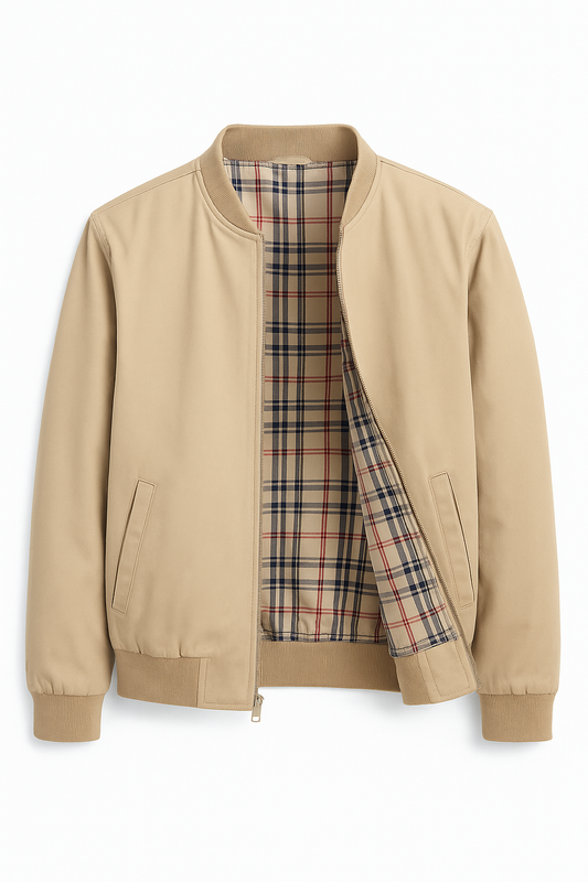 Men's Beige Bomber Jacket