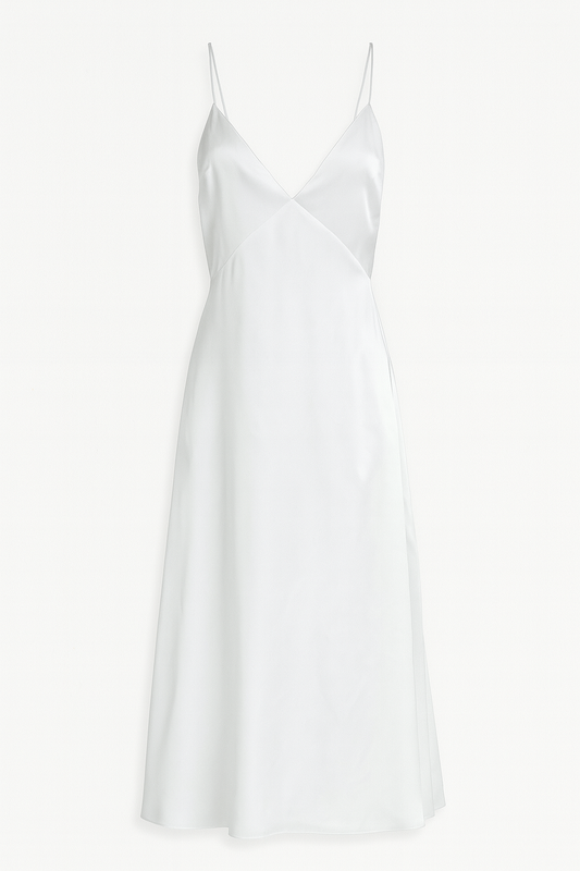 Elegant Satin Spaghetti Strap Bridal Gown
