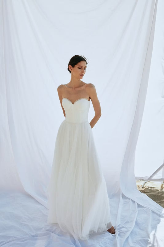 REN - Elegant A-Line Strapless Wedding Dress