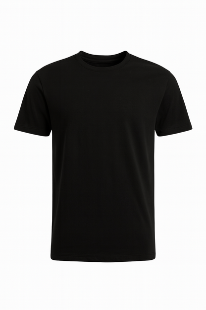 Classic Black Crewneck Fitted T-Shirt