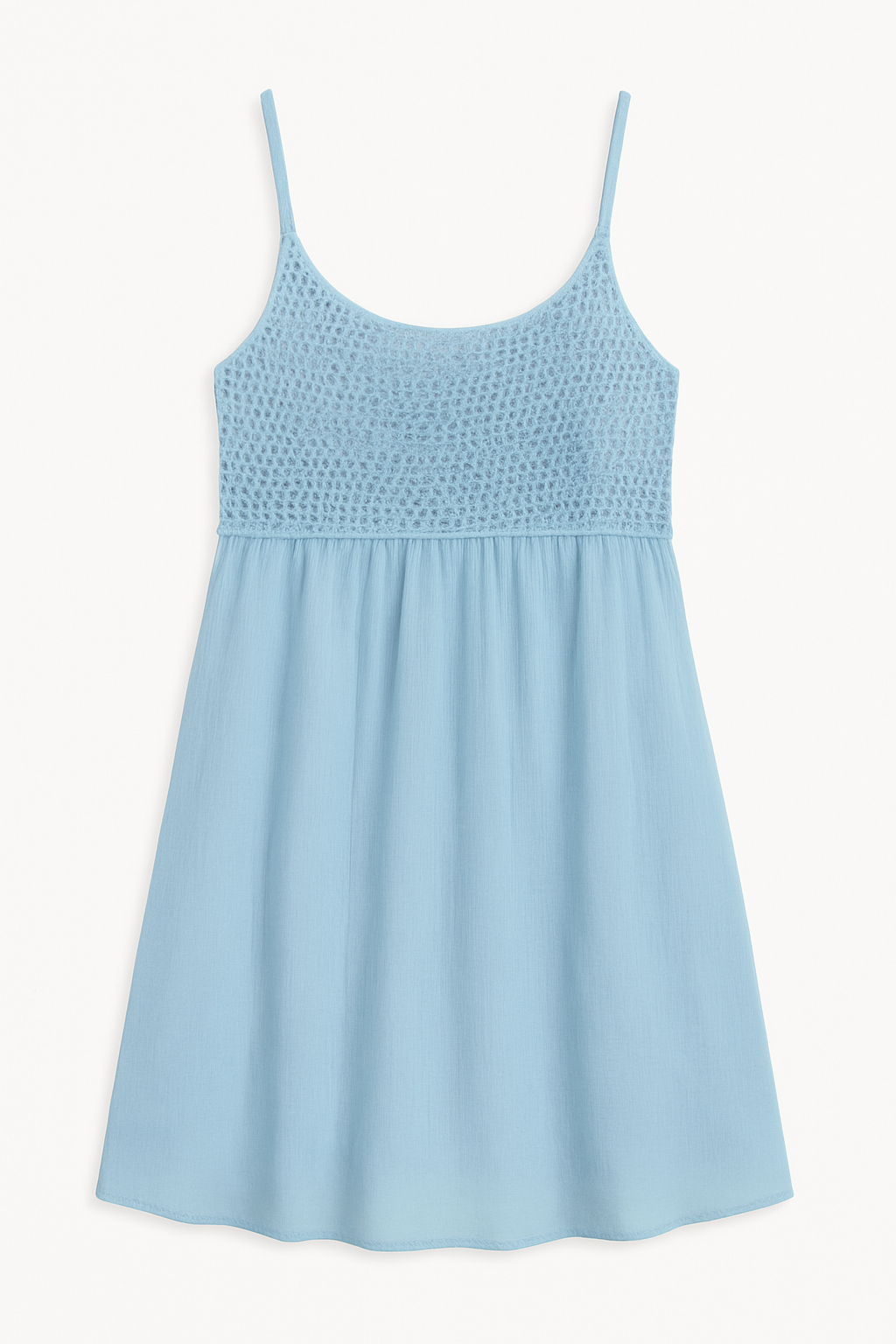 Ivory Crochet-Bodice Sleeveless Summer Dress