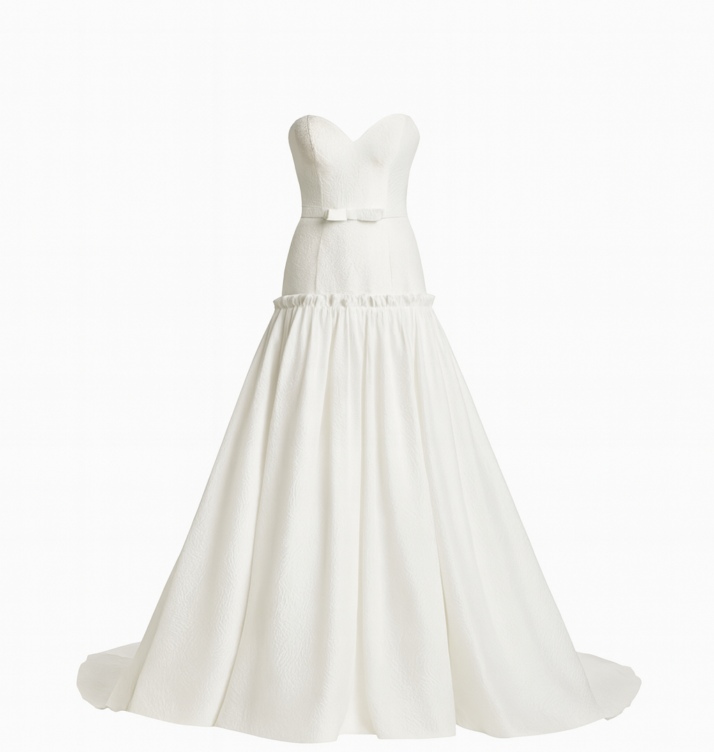 REN - Strapless Textured A-Line Wedding Dress with Sweetheart Neckline | Bridal Elegance