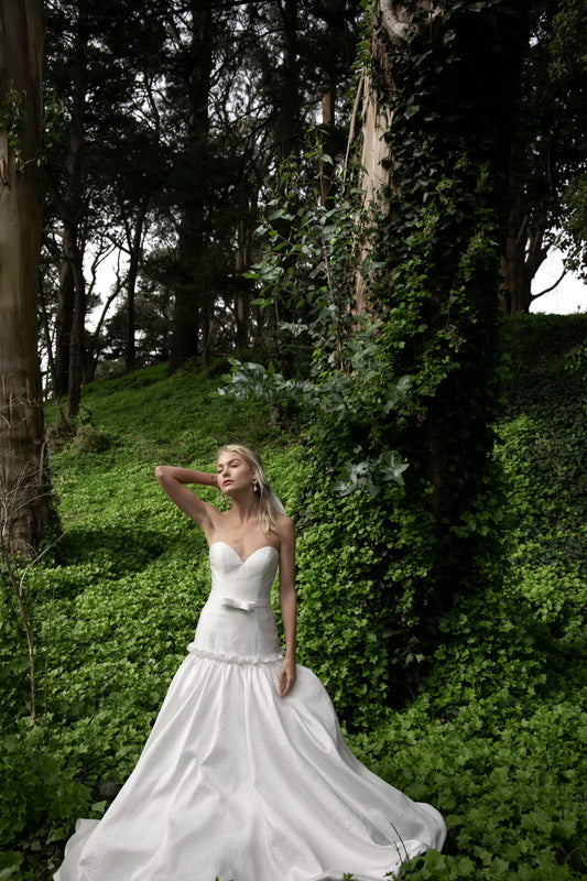 REN - Strapless Textured A-Line Wedding Dress with Sweetheart Neckline | Bridal Elegance