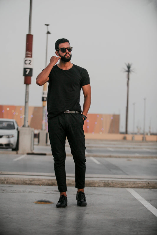Classic Black Crewneck Fitted T-Shirt