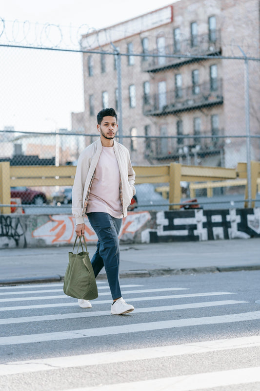 Men's Beige Bomber Jacket