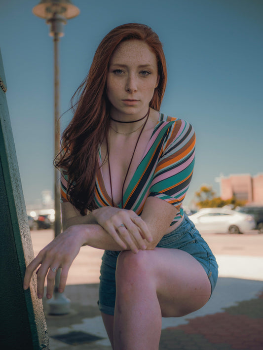 Multicolor Striped Wrap Crop Top